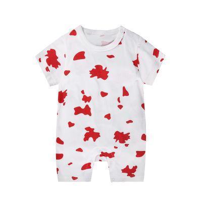 Baby Boys Girls Cotton Dog Romper Red White