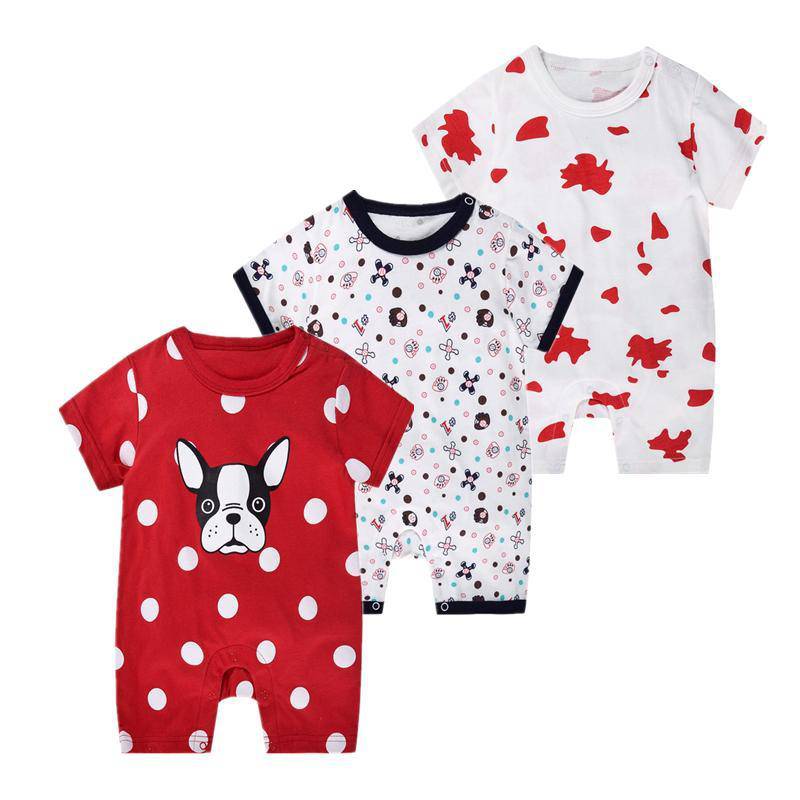 Baby Boys Girls Cotton Dog Romper