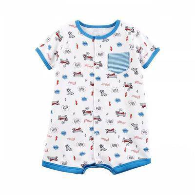 Baby Boys Girls Pajamas Cotton Jumpsuit White Blue