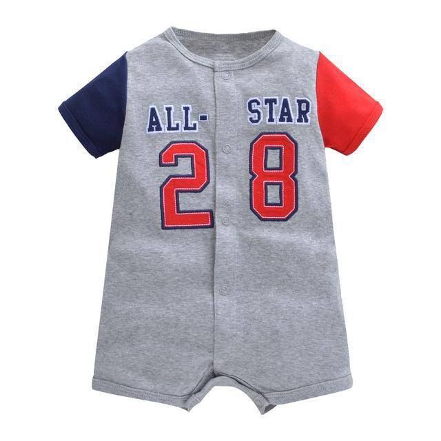 Baby Boys Girls Pajamas Cotton Jumpsuit Gray Red