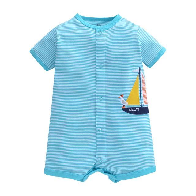 Baby Boys Girls Pajamas Cotton Jumpsuit Blue Yellow