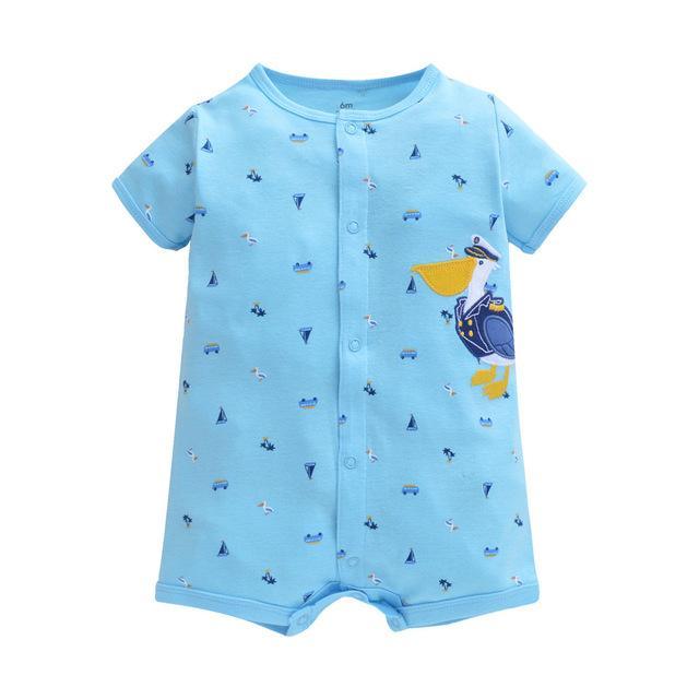 Baby Boys Girls Pajamas Cotton Jumpsuit Sky Blue