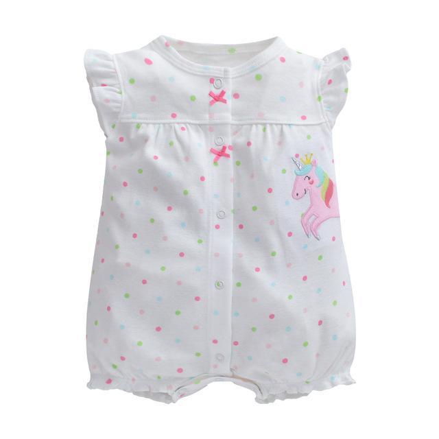 Baby Boys Girls Pajamas Cotton Jumpsuit White Pink