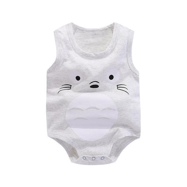 Baby Boys Girls Romper Cartoon Cat White