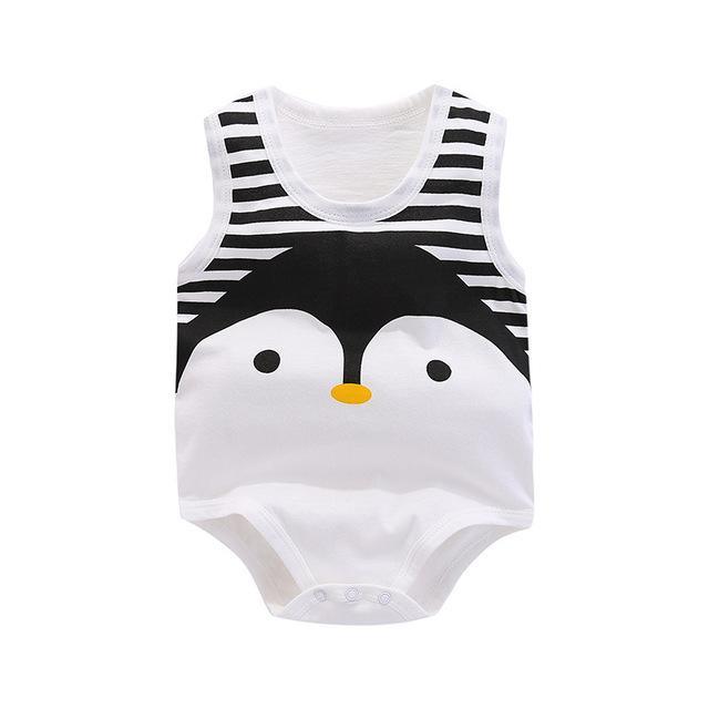 Baby Boys Girls Romper Cartoon Cat White Black