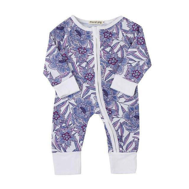 Baby Boys Girls Romper Long Sleeve Clothes Blue