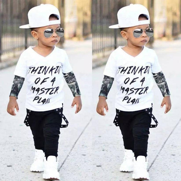 Baby Boys Letter T Shirt Top Pant Outfit