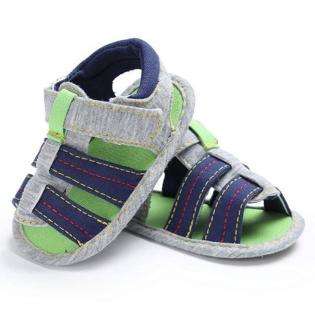 Baby Boys Sandals Canvas Soft Sole Shoes Grey
