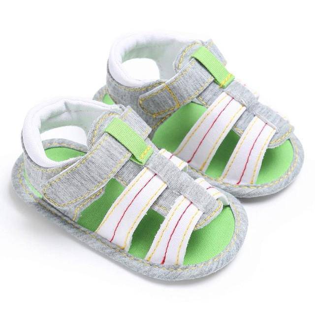 Baby Boys Sandals Canvas Soft Sole Shoes White