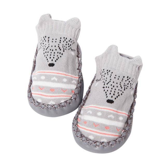 Baby Cartoon Socks Shoes Gray