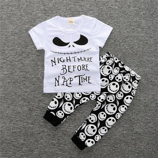 Baby Cotton Animal Short Sleeve T Shirt Pants Black