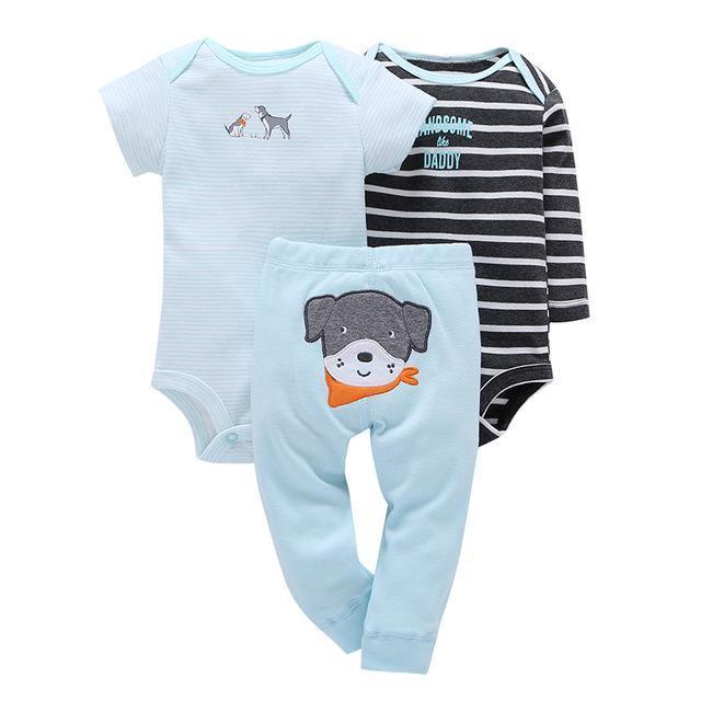 Baby Fleece Sets Unisex Romper Pant Khaki