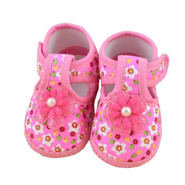 Baby Flower Soft Crib Scandal Shoes Pink