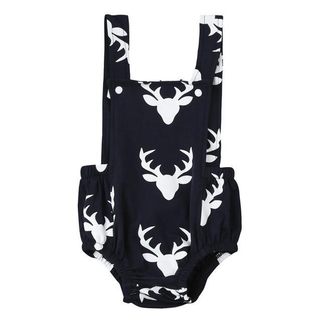 Baby Girl Backless Deer Romper Costume Dark Blue