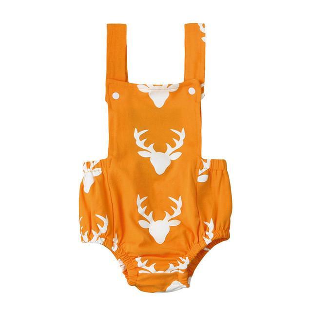 Baby Girl Backless Deer Romper Costume Orange