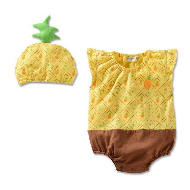 Baby Girl Boy Cute Pineapple Waterproof Clothes Yellow