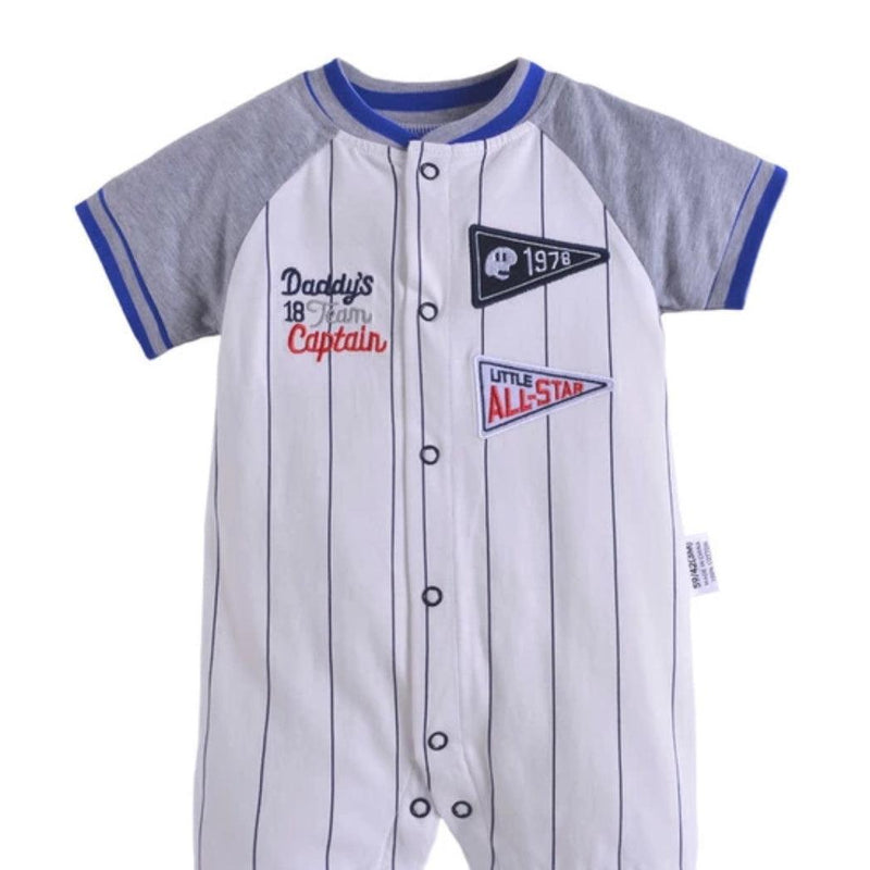 Baby Girl Boy Romper Baseball Jumpsuit Sky Blue