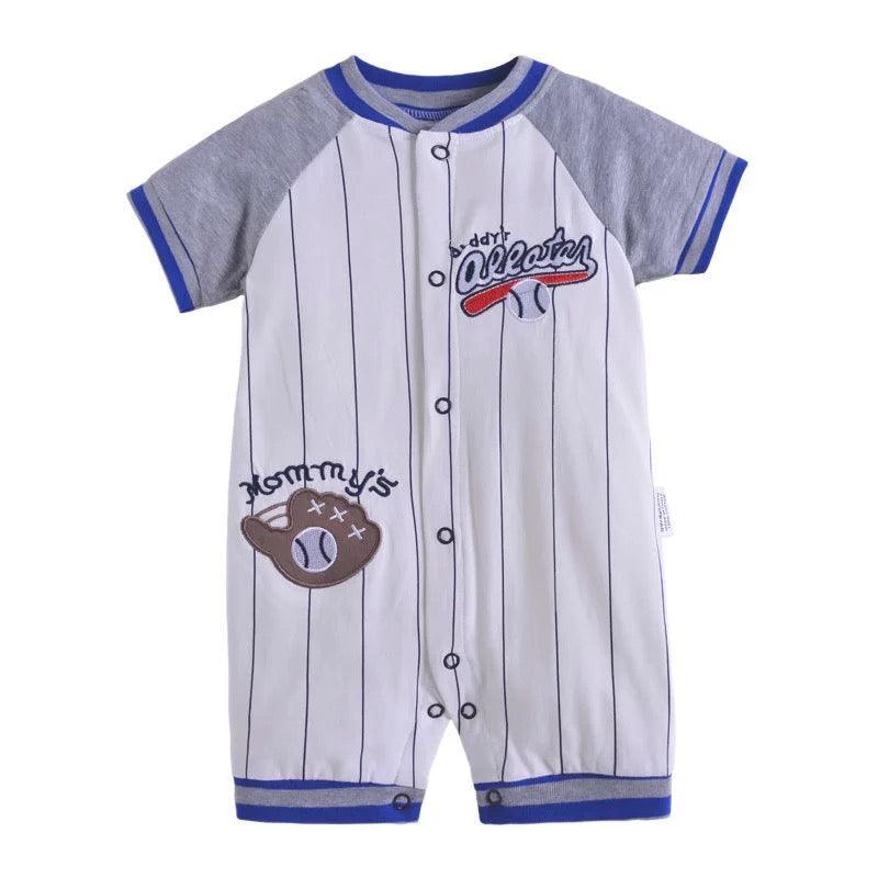 Baby Girl Boy Romper Baseball Jumpsuit Blue