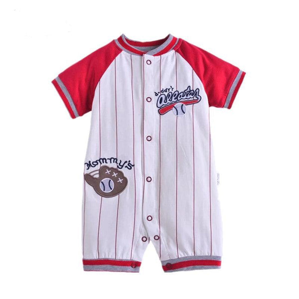 Baby Girl Boy Romper Baseball Jumpsuit Red