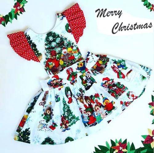 Baby Girl Colorful Christmas Dress White