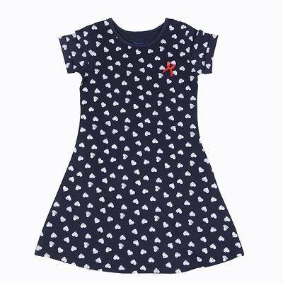 Baby Girl Dress 1-13yrs 100% Cotton Vintage Clothes DeepBlue