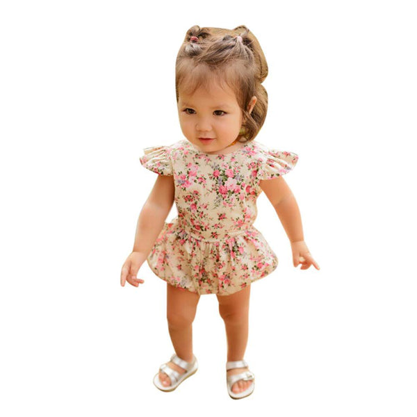 Baby Girl Flower Floral Ruffle Jumpsuit