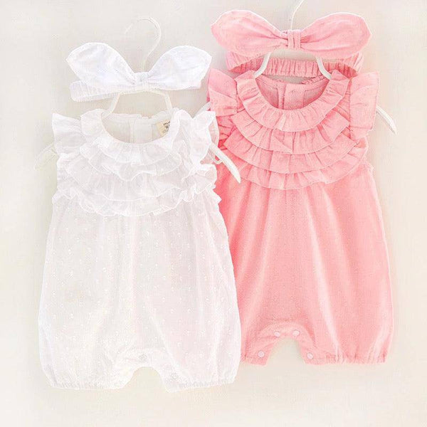 Baby Girl Headband Romper Jumpsuit