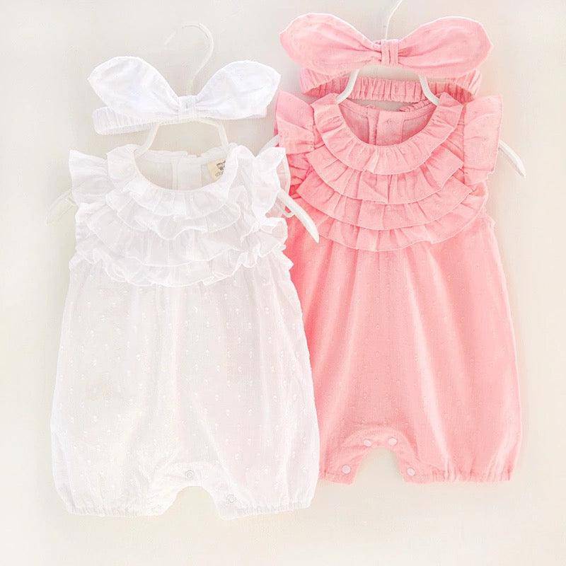Baby Girl Headband Romper Jumpsuit