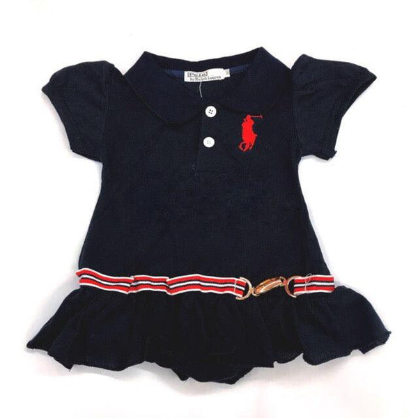 Baby Girl Polo Navy Sailor Dress Black