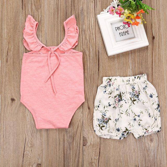 Baby Girl Romper Bottom Set Outfit