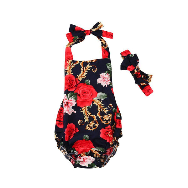Baby Girl Romper Ruffled Flower Costume