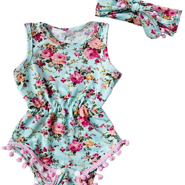 Baby Girl Romper Summer Floral Jumpsuit Outfit