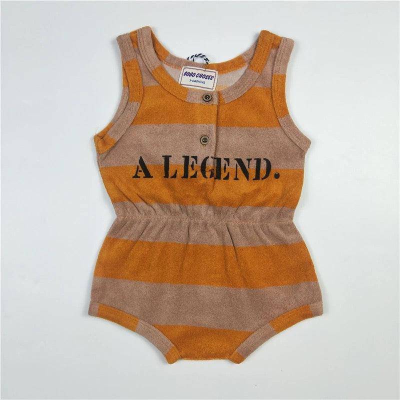 Baby Girl Striped Legend Romper Orange