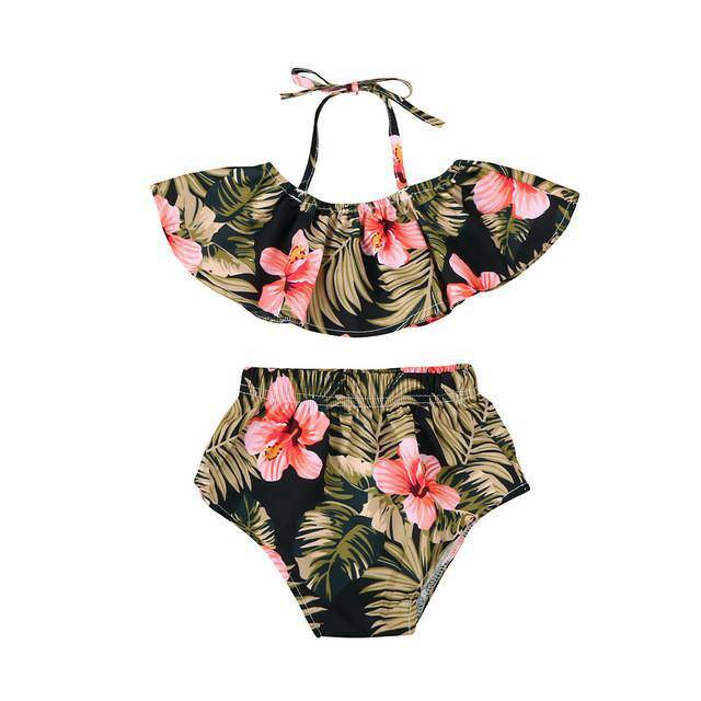 Baby Girl Vest Top Floral Shorts Pant Outfit Pink Brown