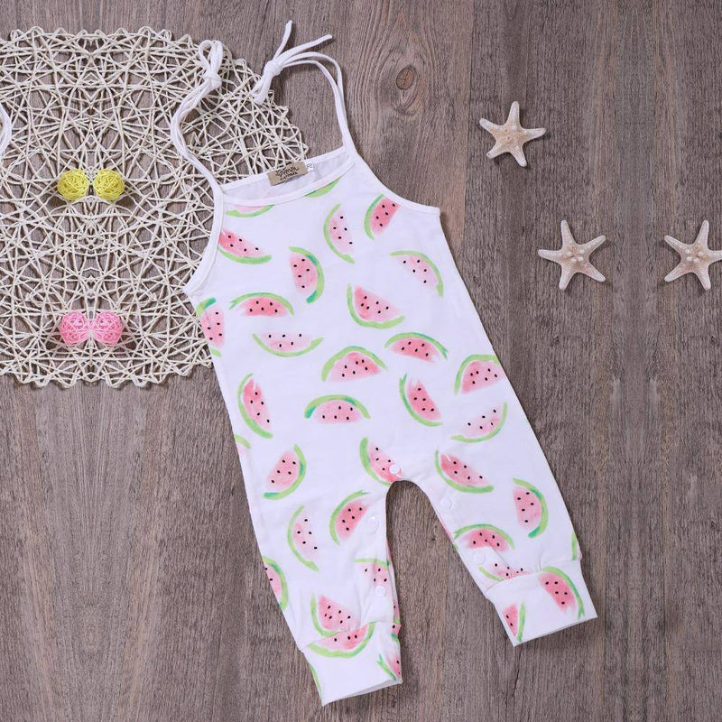 Baby Girl White Watermelon Romper Clothes