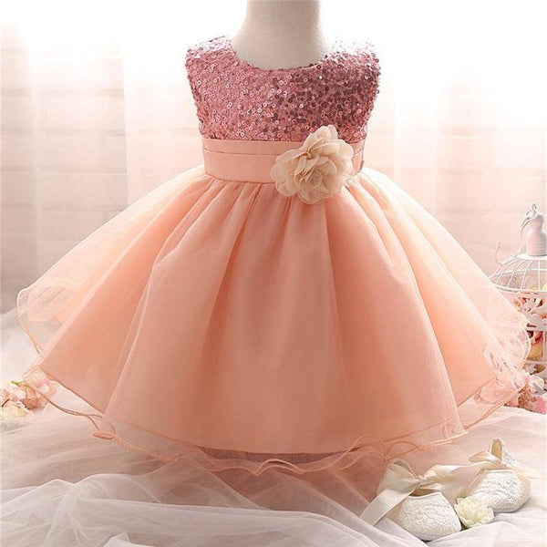 Baby Girls 1 Year Birthday Party Dress Pink
