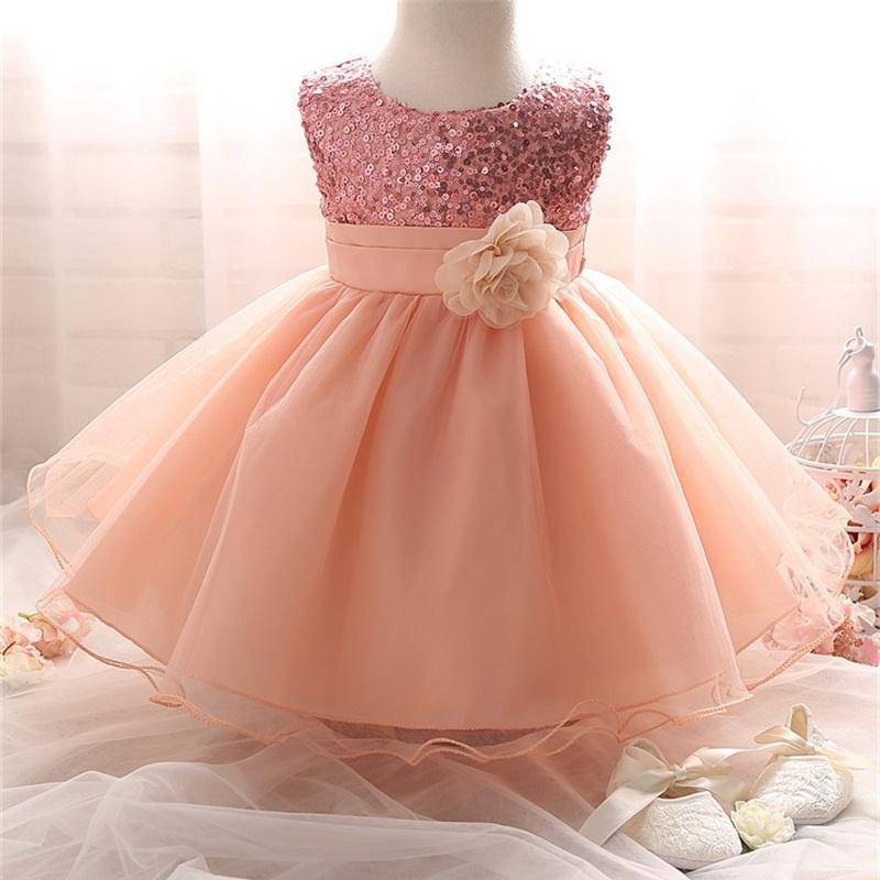 Baby Girls 1 Year Birthday Party Dress Pink