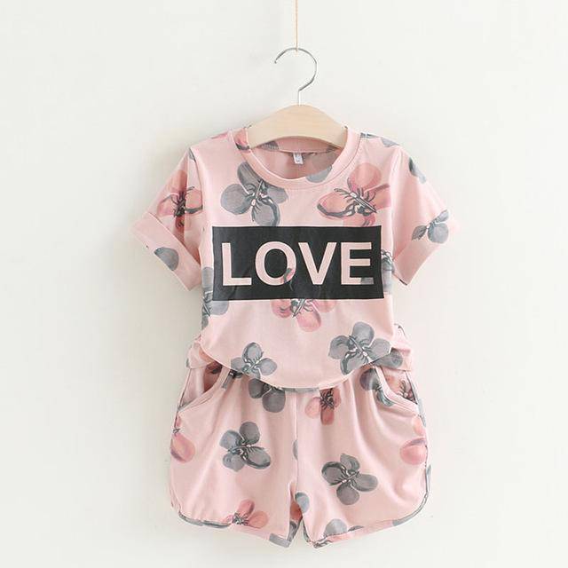Baby Girls Bow Lace Sling Shirt Denim Shorts Pink Black