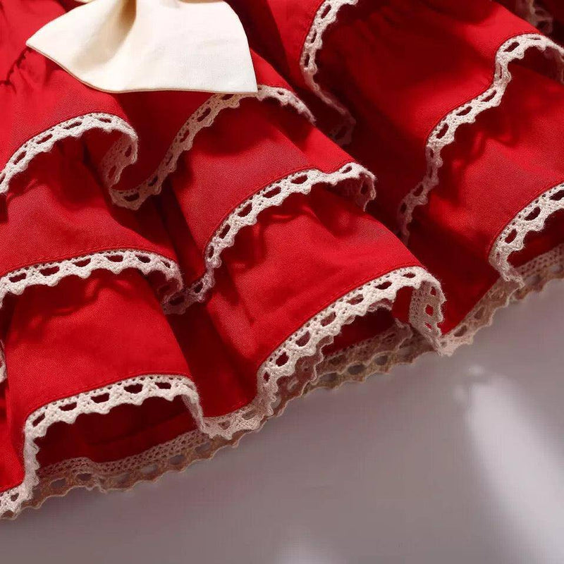 Baby Girls Christmas Red Smocked Dress
