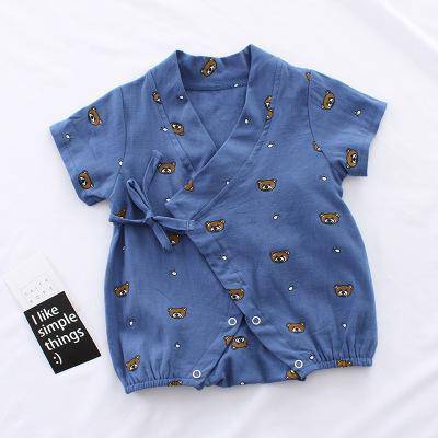 Baby Girls Cotton Romper Dress Navy