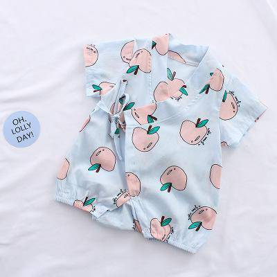 Baby Girls Cotton Romper Dress Light Blue