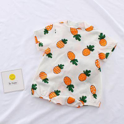 Baby Girls Cotton Romper Dress Orange