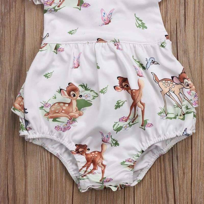 Baby Girls Deer Romper Headband Clothes