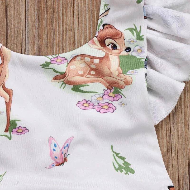 Baby Girls Deer Romper Headband Clothes