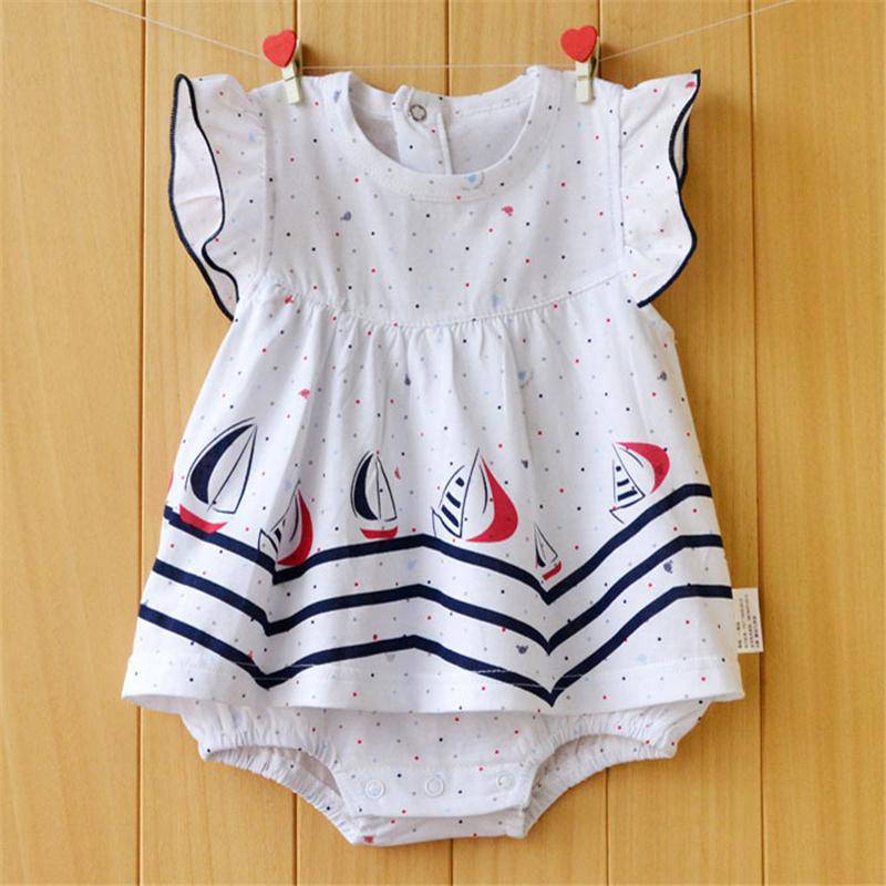 Baby Girls Flower Romper Cotton Jumpsuit
