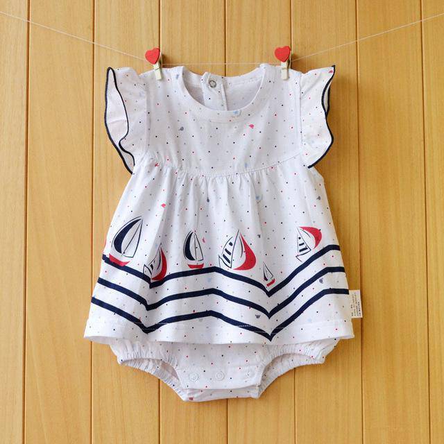 Baby Girls Flower Romper Cotton Jumpsuit White Black