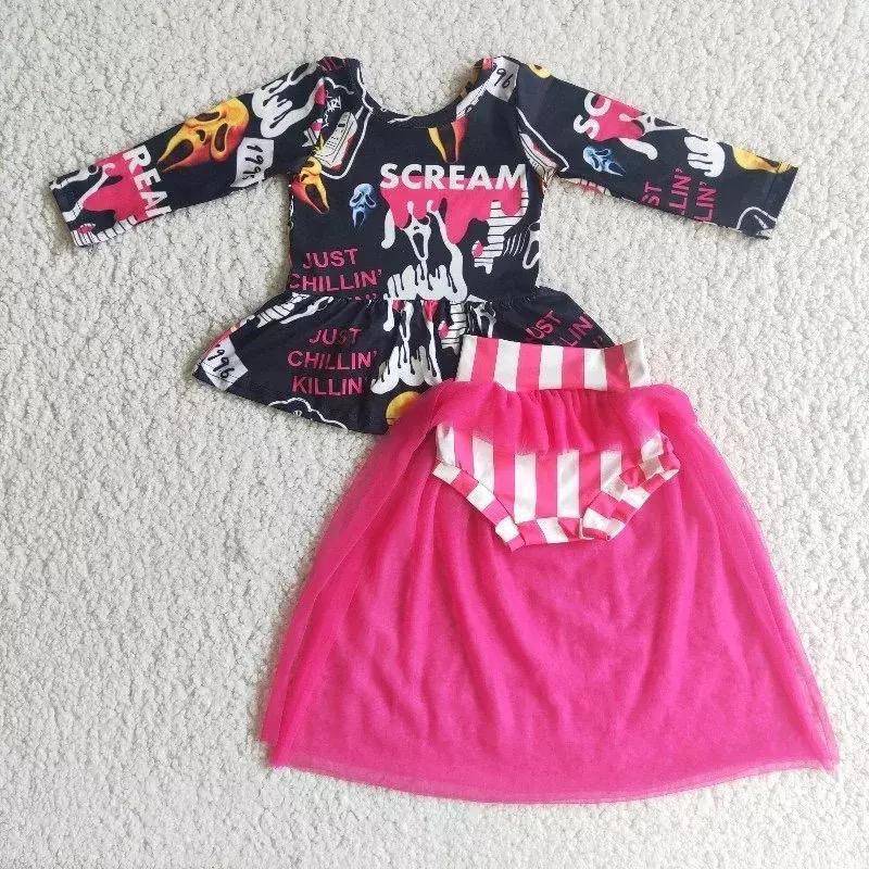 Baby Girls Halloween Bummies Outfit Pink