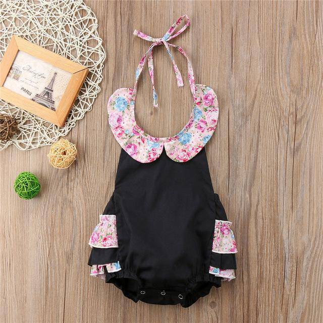 Baby Girls Jumpsuit Printed Clothes Black