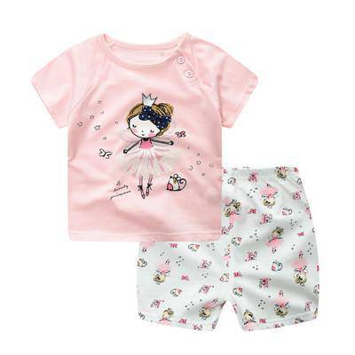Baby Girls Rabbit T Shirt Pants Outfit Pink White