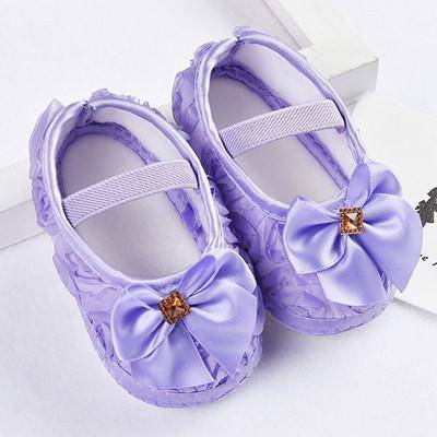 Baby Girls Ribbons Bowknot Shoes Purple